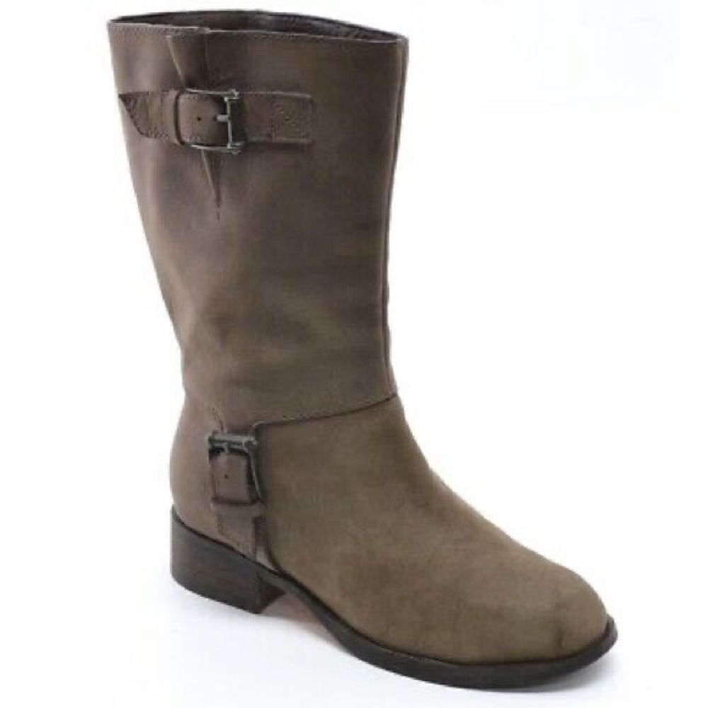 Cole Haan Air‎ Leather Leora Buckle Moto Boots A1
